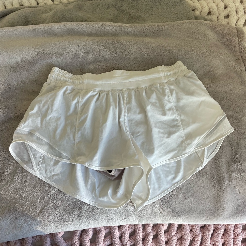 Women's White Lululemon Hotty Hot Shorts